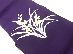 塩瀬金彩手描き花葉模様名古屋帯